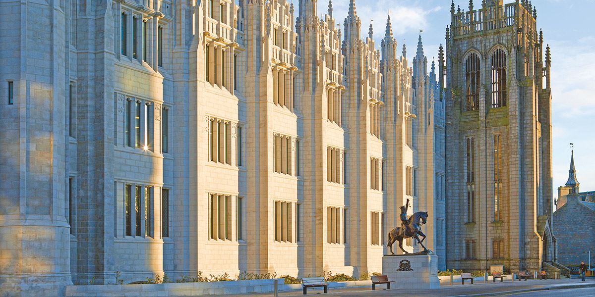 Marischal College is the world’s second-largest granite building and Aberdeen’s most photographed