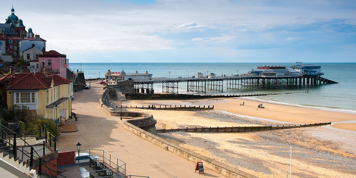 The seaside town of Cromer and its famous pier