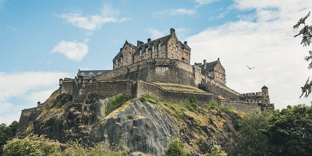 Edinburgh's castle perches atop an inactive volcano