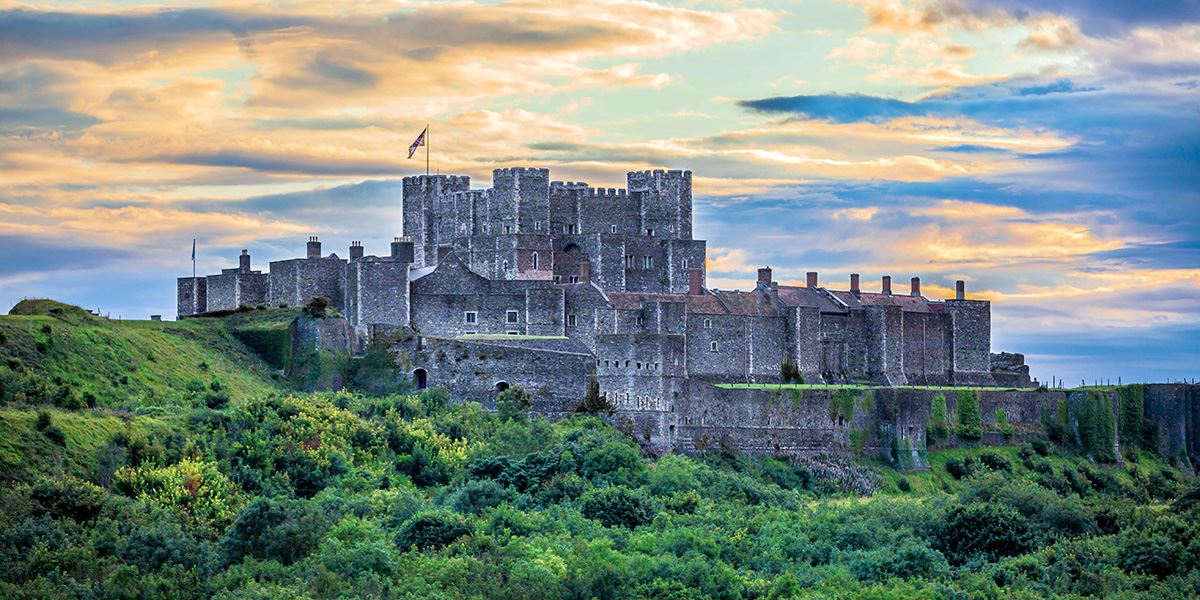 Dover Castle offers views across the English Channel