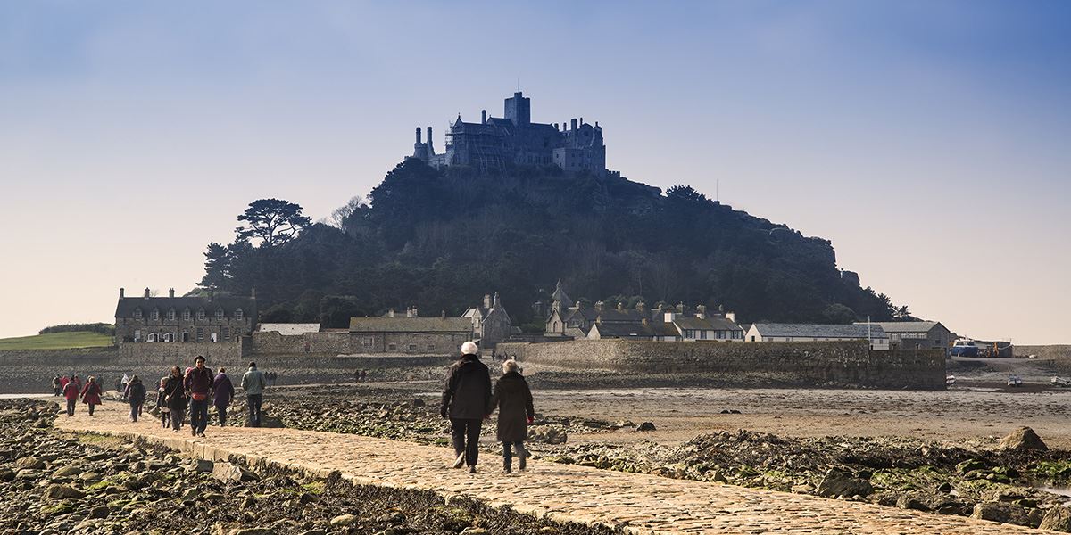 Once the tide is out, you're able to walk to St Michael's Mount