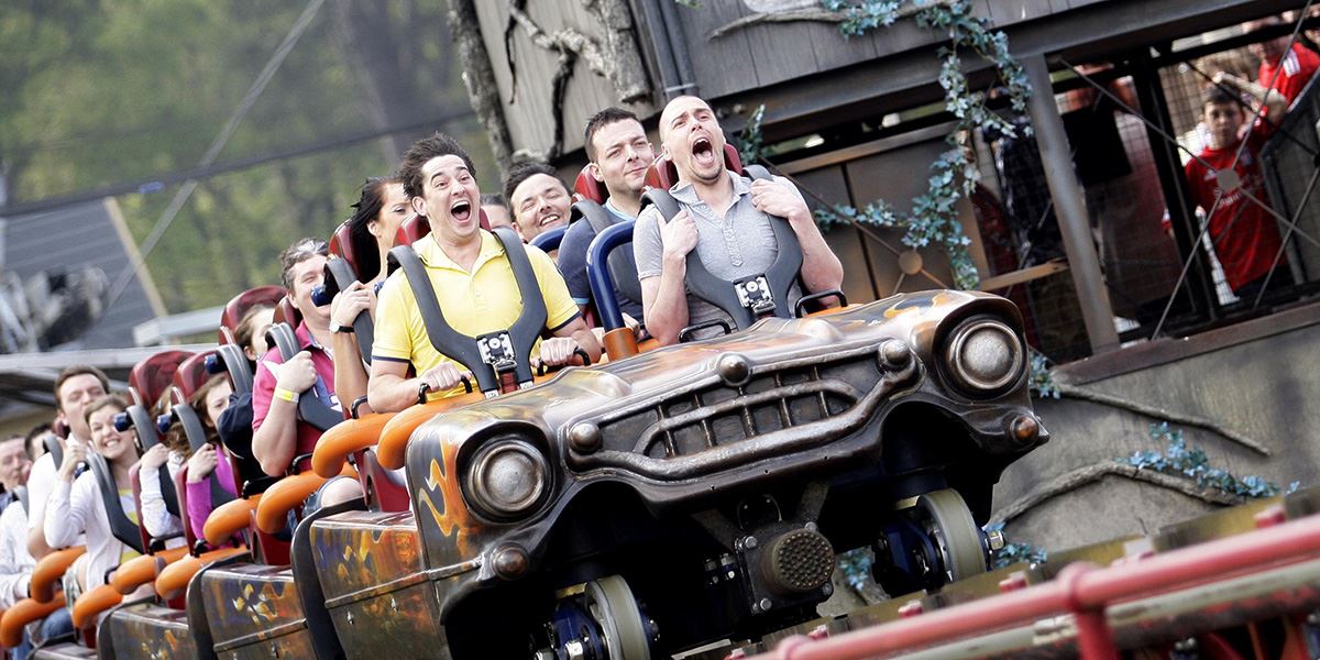 Rita rollercoaster ride at Alton Towers theme park in Staffordshire