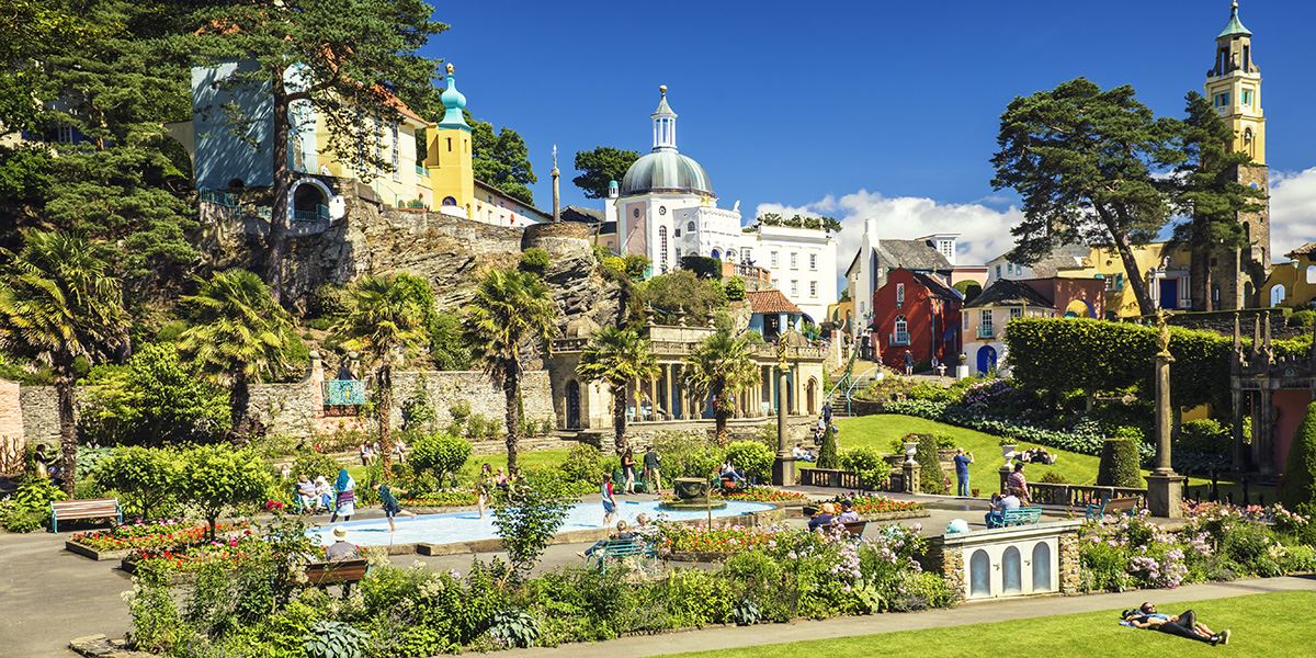 Portmeirion, a tourist village in North Wales, was inspired by the multi-coloured, impressive façades of Portofino in Italy