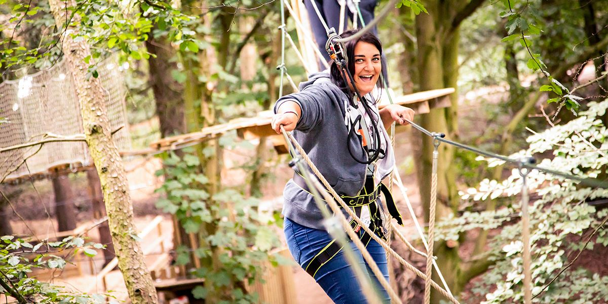 Ropes course at Go Ape Maften