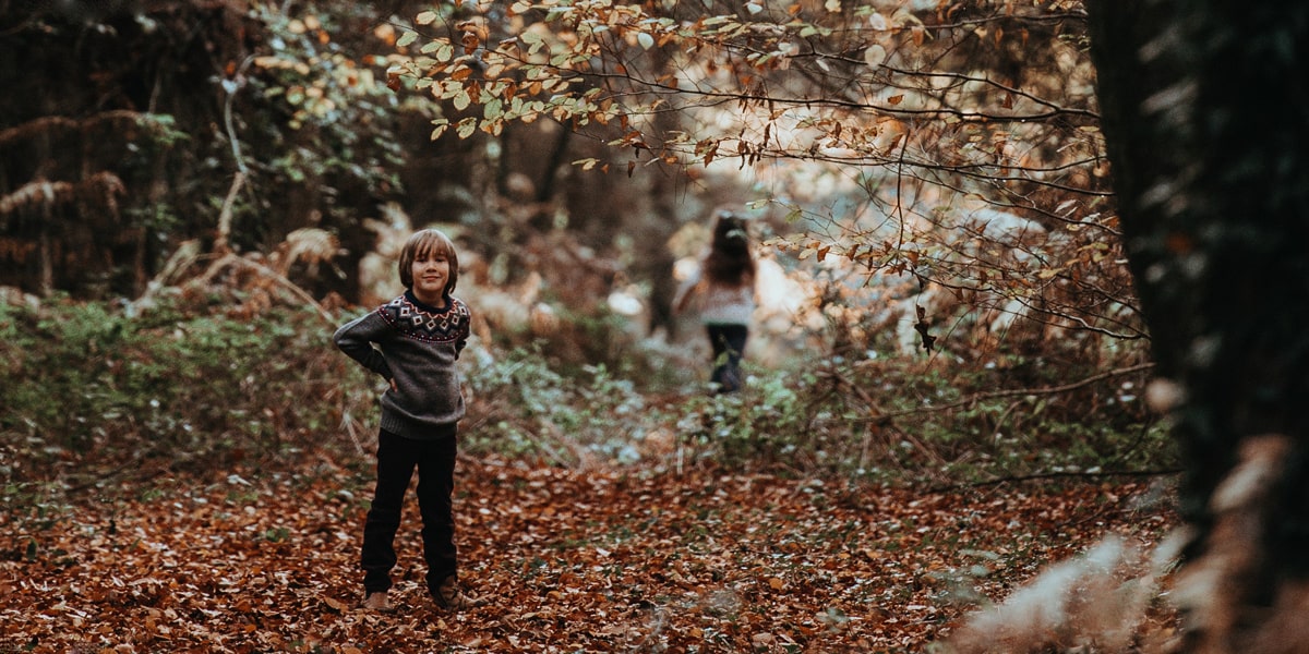 Child in a forest