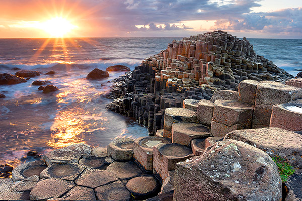 The Giant's Causeway on the coast in Belfast