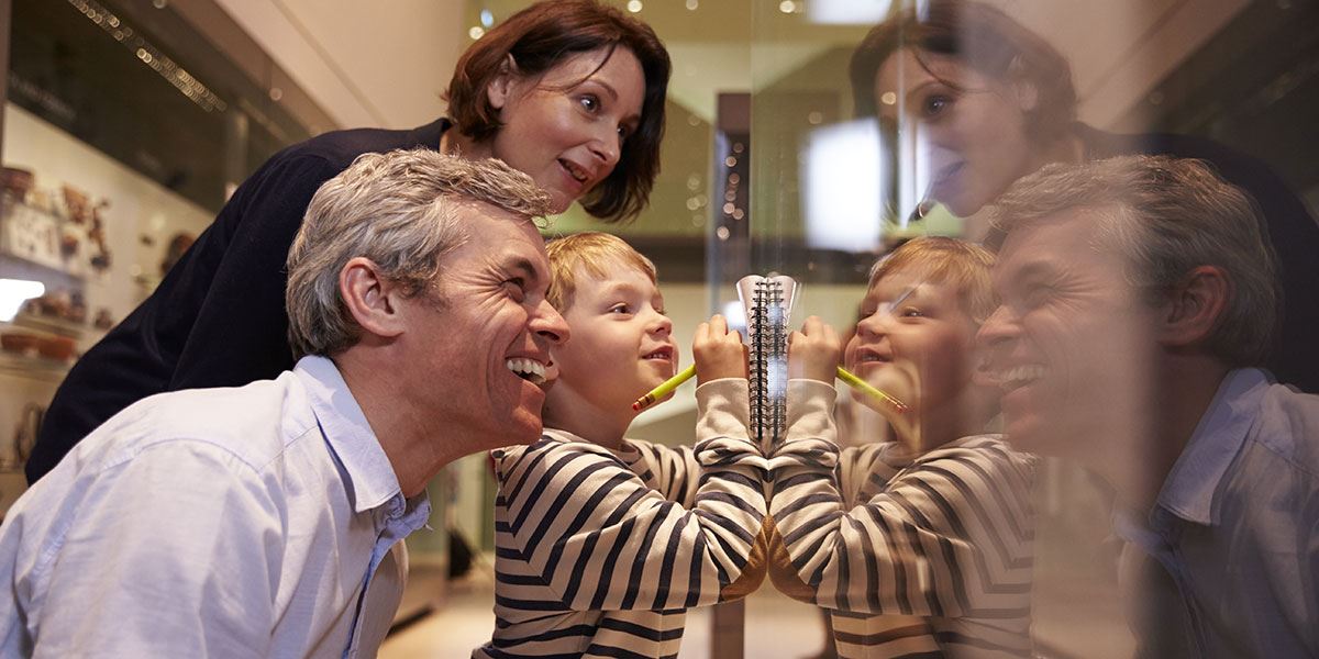 Family in museum