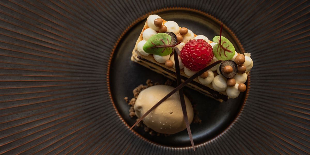 Fine dining dessert