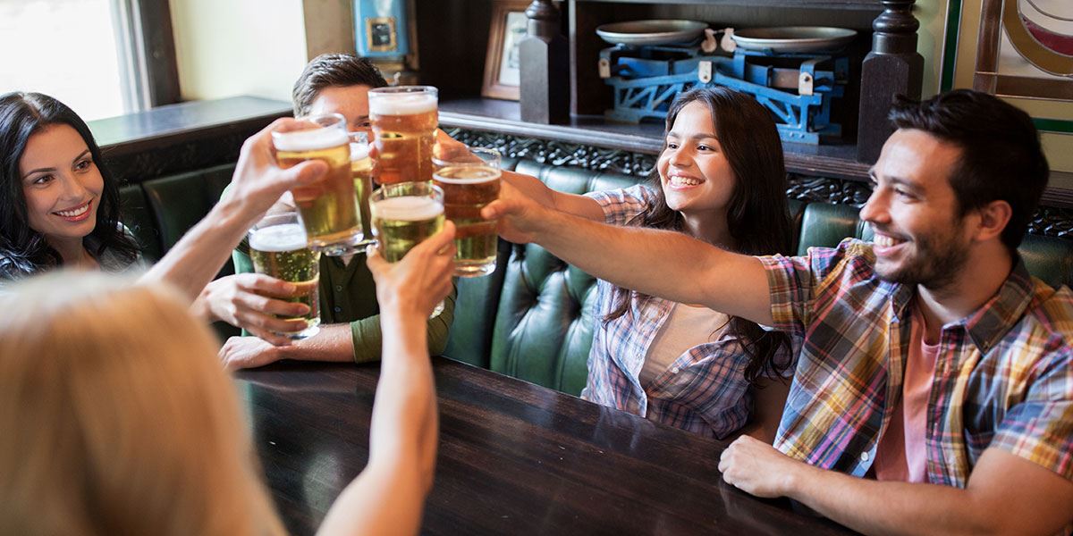 Friends in a pub