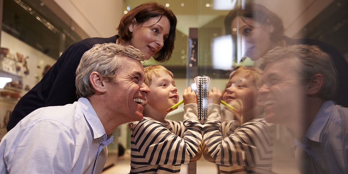 Family at museum