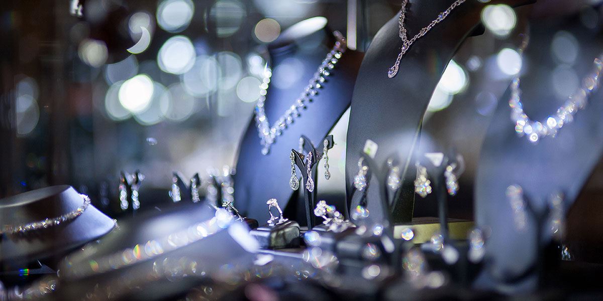 Jewellery in shop window