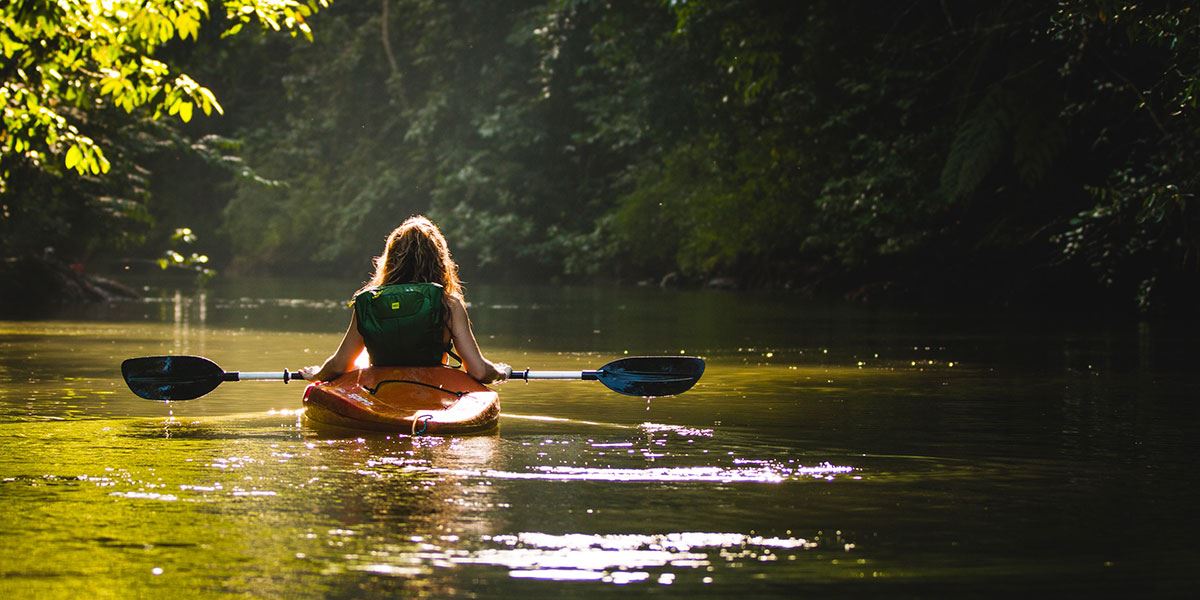 Woman in kayak