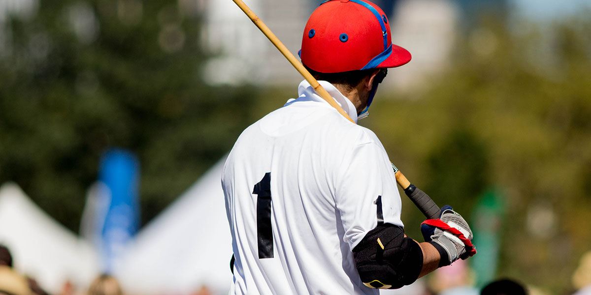 Man playing polo