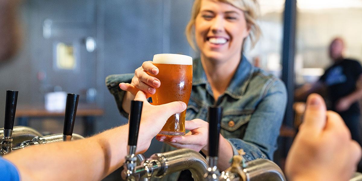 Serving a beer